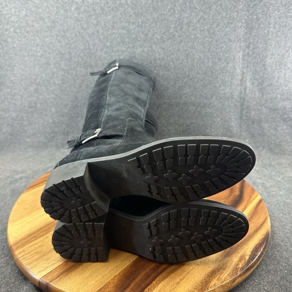 Cole Haan Women's 7B Black Suede Leather Putnam Weatherproof Knee Boot Riding - Picture 9 of 10